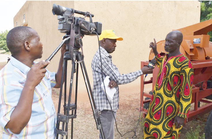 Seydou Sidibé talking to the national broadcaster, ORTM Mali TV