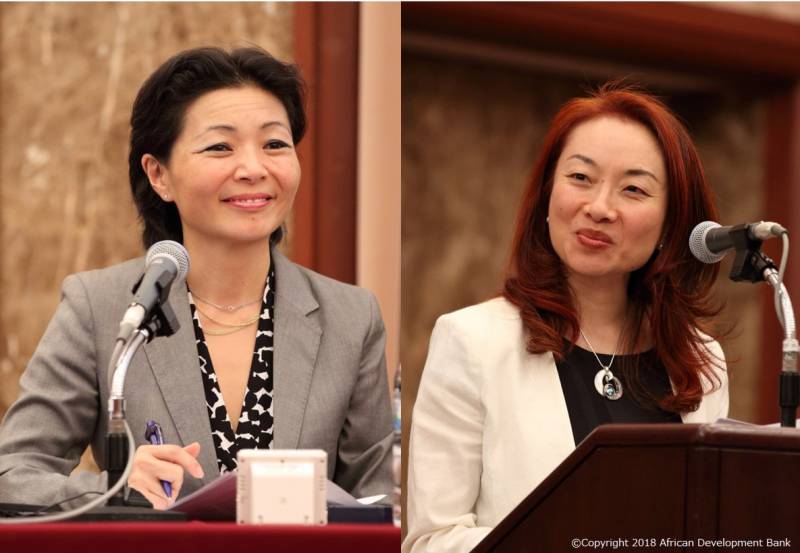 Ms. Atsuko Toda (Director of Agricultural Finance and Rural Development, AfDB) and Ms. Fumiko Iseki (Executive Director, SAA)