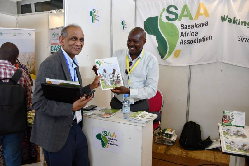Prof. Karim Maredia,  the College of Agriculture and Natural Resources at Michigan State University visiting SAA booth