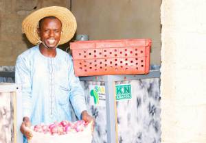 Saheed Abba, an onion farmer in Bagwai LGA, Kano State