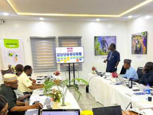 Dr Godwin Atser, SAA Nigeria Country Director making a presentation