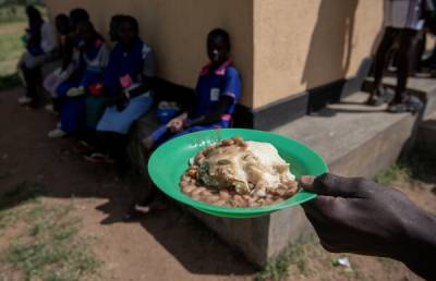Food served at a school in Karamoja.