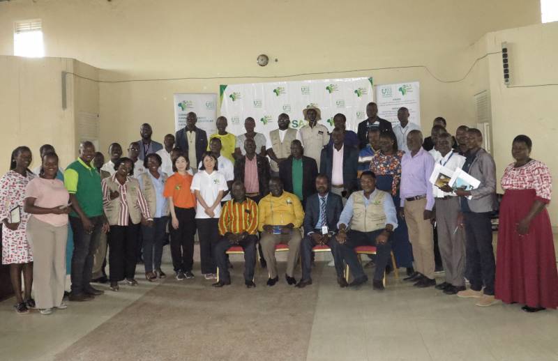 Group photo of participants of launching of the Innovative School Feeding Model in Napak, Karamoja