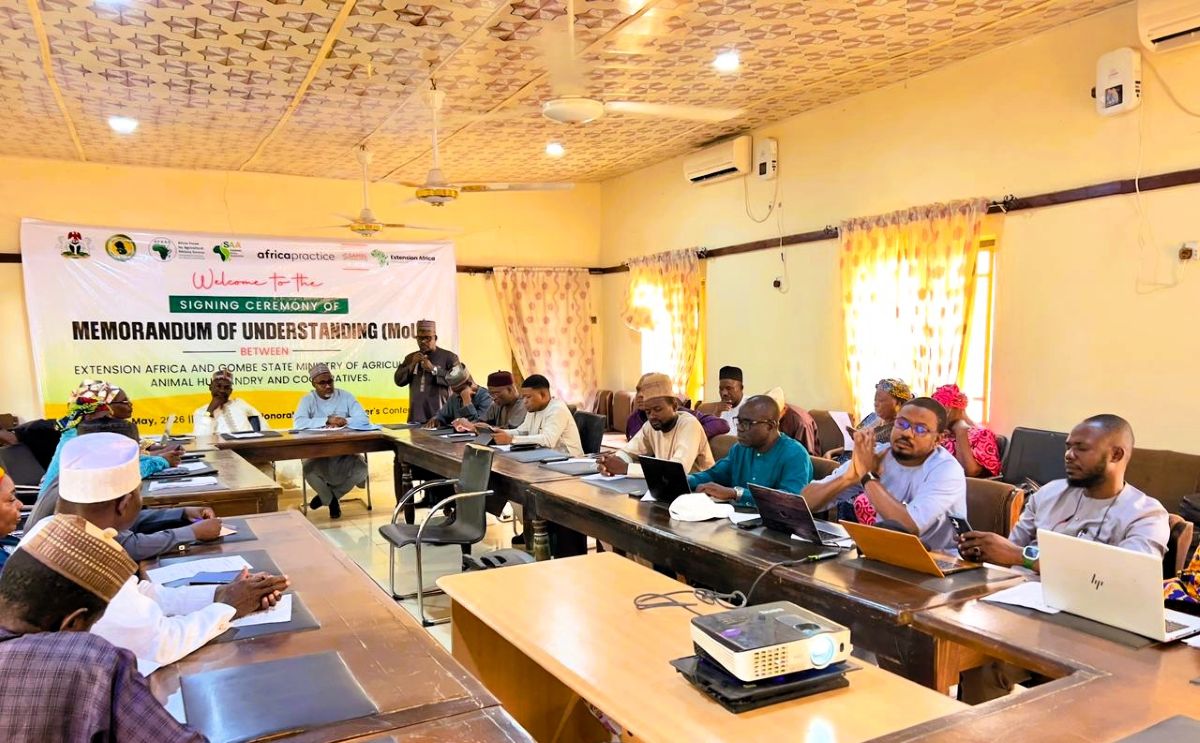 Dr Abdulhamid Gambo, Deputy Country Director, SAA Nigeria addressing dignitaries and guests durimg the MoU signing ceremony in Gombe State.