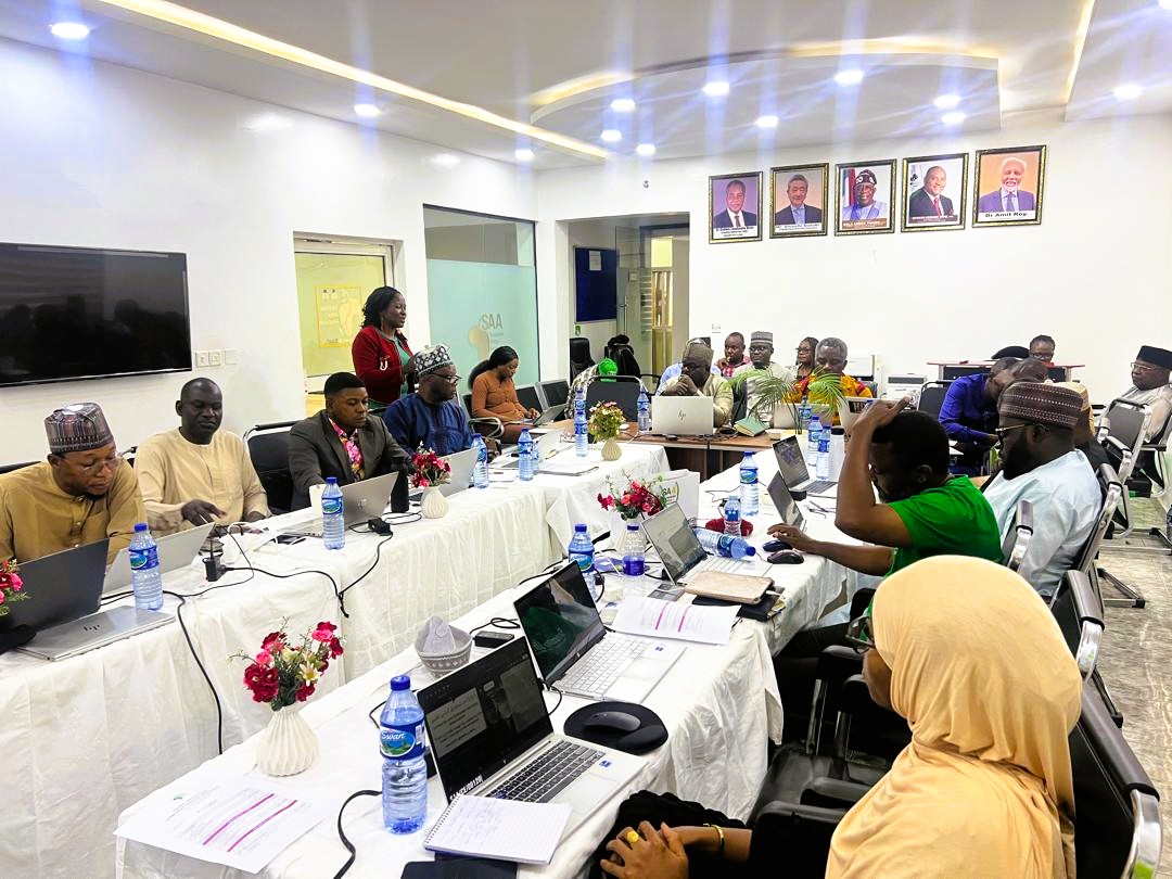 SAA Nigeria staff gathering for the Annual Review and Planning Meeting at the Abuja office